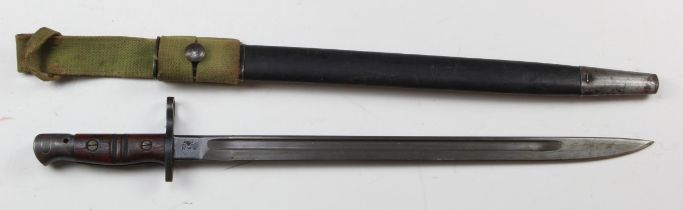 Bayonet P'17 by Remington with US Eagle / Grenade stamps and "No24". Dated 1917 on ricasso. In its