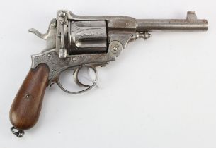 Belgian Double Action Gasser Revolver: Circa 1880, probably Belgian, chambered in 11.3×36mmR, 5 ¼