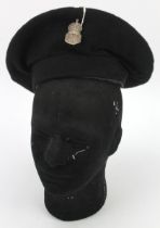 British Home Front 1940s Dated Scottish Black Tam-o’-shanter with hallmarked silver A.R.P (Air