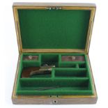 Flintlock brass framed late 18th century box lock pocket pistol by Jackson London with folding