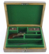 Flintlock brass framed late 18th century box lock pocket pistol by Jackson London with folding