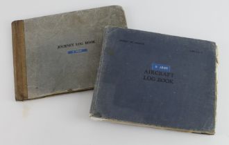 Aircraft log book and journey log book relating a commercial Cessna G-ARWN in the 1960's both log