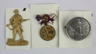 Boer War interest 3x "A Gentleman in Khaki" pieces, inc 1899-1900 Transvaal War medalet.