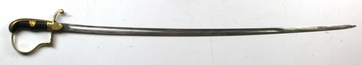 Imperial German dress Sword, no scabbard, by 'W.K.& C' with helmet logo to ricasso.