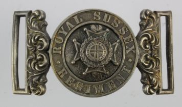 Badges a Royal Sussex Regiment Volunteers ? Belt buckle.