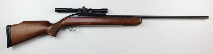 Air Rifle, unmarked break barrel with "Acuray 3x7x20mm" telescopic sight (1 cross hair slightly a/