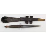 Fairbairn Sykes Third Pattern Fighting Knife: Circa 1950s, double-edged 6 inch ‘thin-bladed’ type