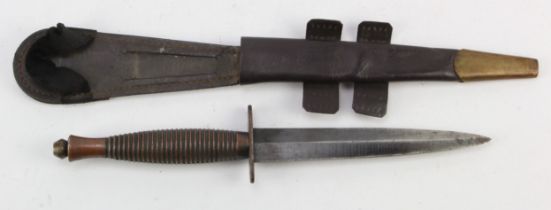 Fairbairn Sykes Third Pattern Fighting Knife: Circa 1950s, double-edged 6 inch ‘thin-bladed’ type