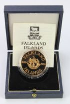 Falkland Islands Fifty Pence 1983 gold proof. FDC boxed as issued