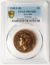 Australia proof Penny 1942-I(B) slabbed PCGS PR63RD (Bombay restrike)