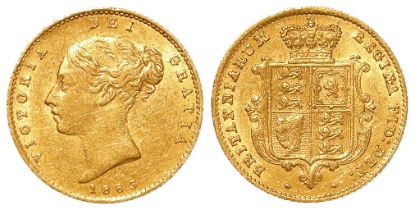 Half Sovereign 1863, no die number, S.3859A, VF