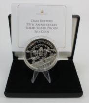 Alderney, Jubilee Mint: Dam Busters 75th Anniversary Solid (.925) Silver Proof 5oz Coin 2018, FDC