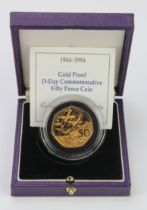 Fifty Pence 1994 gold Proof FDC boxed as issued