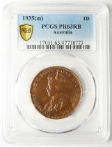 Australia proof Penny 1935(m) slabbed PCGS PR63RB