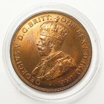 Australia Penny 1917-I(c) bought by the vendor as a Specimen, AU with lustre, some hairlines in