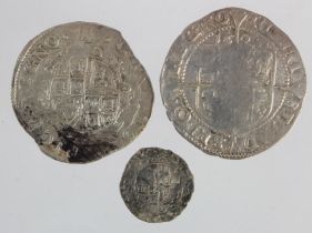 Charles I hammered silver (3): Sixpence 1626 mm. cross calvary S.2807 aF, weak in centres;