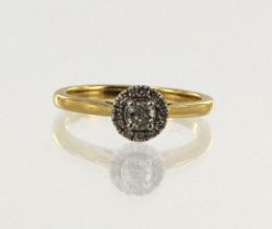 18ct yellow gold 'Forever' diamond solitaire ring, one modified 'forever' brilliant cut with a