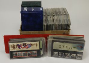 GB - Presentation Packs in a packed box, 1980's to c2000, slight duplication, loose and in 3x albums