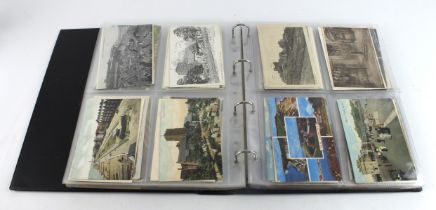 Kent collection of old postcards in modern blue binder, street scenes, views, etc (approx 200)