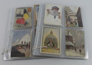 Italy nice range of old postcards incl street scenes & artist signed (approx 90) Plus Belgium