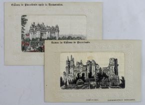 Chateau de Pierrefonds, in ruins & after restoration, by Stevens   (2)