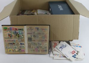Large box of loose stamps 1000's, stockbooks well filled, various, covers, etc (Qty) Buyer collects