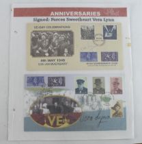 GB: Two different illustrated special VE Day covers, each signed by Dame Vera Lynn.