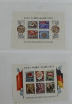 East Germany 1953 Karl Marx, the 2x perforated Mini Sheets UM SGMSE111a cat £300 (2)