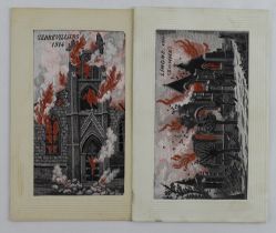 Flames, Gerbervilliers 1914 & Limons 1915, french publisher   (2)
