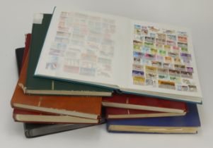 Box of all World material in 8x mainly large well filled stockbooks. Includes British Commonwealth