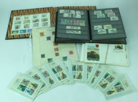 Banana box of GB mint in album, 1987 Royal Mail Yearbook, various World material, etc (Qty) Buyer