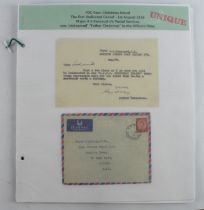 Christmas Island Postal History: A selection of covers, all displayed and described on leaves, all