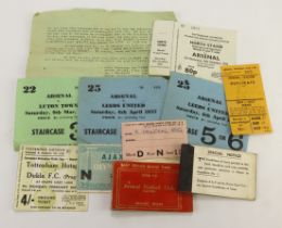 Football - small unpicked lot of old Arsenal Tickets, 2x 1960's used season tickets, plus a few