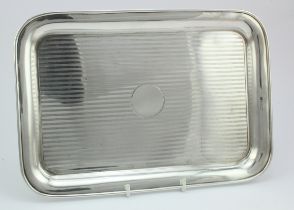 Engine-turned silver tray, hallmarks are a bit rubbed but mostly readable for Chester, 1906.