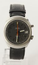 Omega Chronostop stainless steel cased gents manual wind wristwatch, 1969. The grey dial with silver