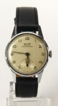 Gents stainless steel cased Tissot Antimagnetique manual wind wristwatch, circa 1946. The silvered