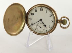 Gents 9ct full hunter pocket watch. Hallmarked Birmingham 1930. The signed white dial by Zenith with