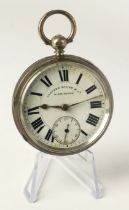 Gents silver cased open face key wind pocket watch by Langdon Davis & Co, hallmarked Chester 1882.