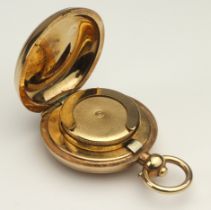 Dennison gold plated sovereign holder. Approx 33mm diameter