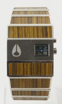 Gents stainless steel and Bamboo Nixon Rotolog wristwatch, circa 1970s. Working when catalogued