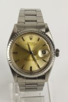Gents stainless steel cased Rolex datejust. Ref 1603. On a Rolex bracelet. Serviced 3/7/23.