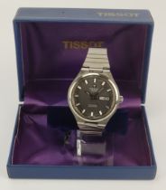 Gents stainless steel cased Tissot automatic Seastar wristwatch. The black dial with silver