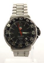 Tag Heuer Formula 1 200m stainless steel cased quartz gents wristwatch, ref. WAC1110-0. The black