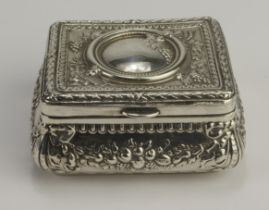 French silver snuff box (possibly late 18th c.) bears marks on base for possibly Rouen, also bears