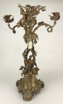 Centrepiece. A large Victorian silver plated three arm candelabrum centrepiece, with ornate