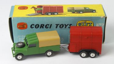 Corgi Toys Gift Set, no. 2 'Land Rover with Rices Pony Trailer and Pony', card insert and pony