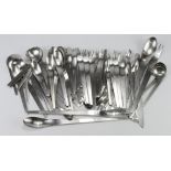 Arne Jacobsen for A Michelsen (Georg Jensen) A part-suite of model 660 stainless steel cutlery (as