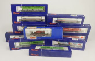 Roco. Eleven boxed Roco HO gauge wagons, comprising 66595 x 3, 66623 x 2, 47371 x 2, 66620, 66589,