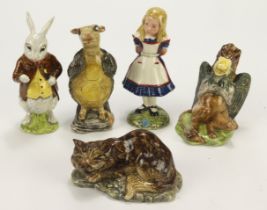 Beswick. Five Beswick figure from the 1974 Alice Series, comprising 'Alice', 'White Rabbit', 'Mock