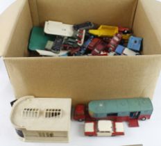 Diecast. A collection of playworn diecast models, makers include Dinky, Corgi, Matchbox, etc.